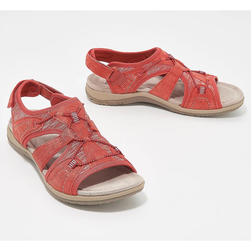Schuhe für Frauen Sandalen 2022 Mode Casual Damen Sandalen Bequeme Runde Offene spitze Schuhe Flache Strand Sommer Frau Sandels schuh 38 wassermelone roten