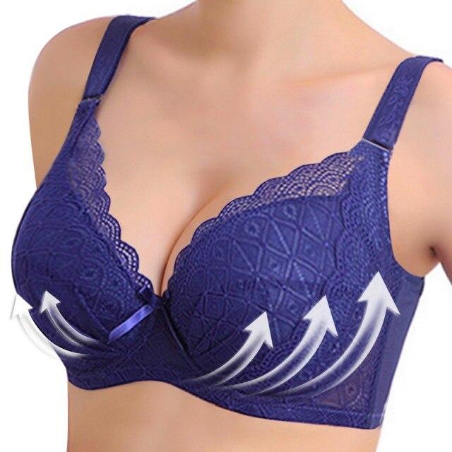 5 Farben Sexy Spitzen-BH für Frauen, Übergröße, CD, große Größe, Bralette, dünne BHs, Damenunterwäsche 105C blau