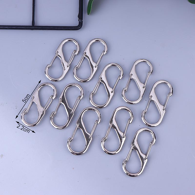 10 Stück S-Haken Umweltfreundlicher Metall Schlüsselclip Camping Sichere Rucksäcke Verschluss Karabiner Schlüsselanhänger Stabil Wildnis Überlebenswerkzeuge 5cm