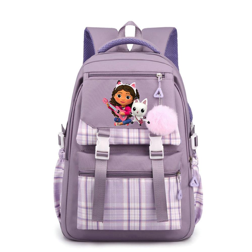 Gabby Dollhouse Schultasche Grundschule Büchertasche Großraum-Cartoon-Anime-Rucksack Hochwertiger Rucksack Laptoptasche Geschenk