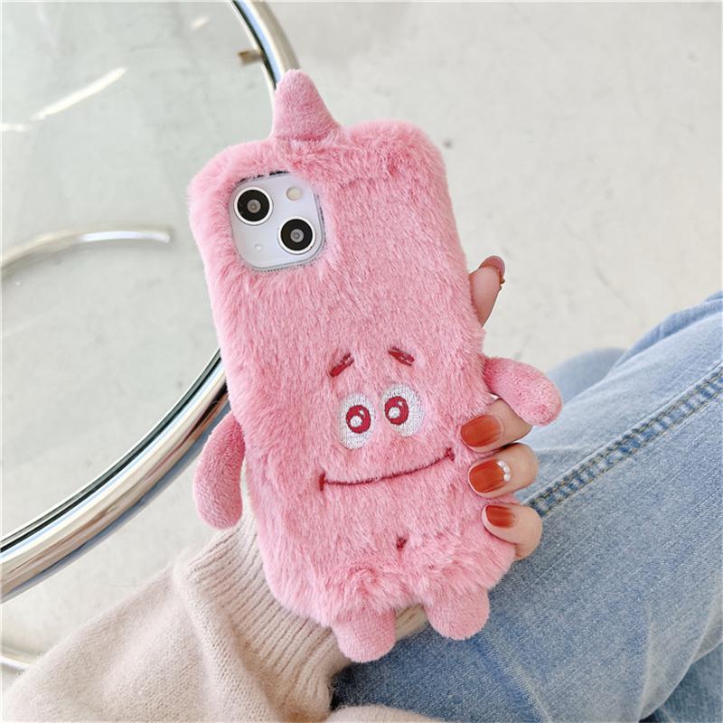 Cartoon Monster Fell Handyhülle für Samsung S23 S22 Ultra S20 S21 FE A14 A24 A34 A54 A13 A23 A33 A53 A12 A22 A32 A52 A31 A51 A71/Redmi Note12 11 10s samsung A71 4G rosa