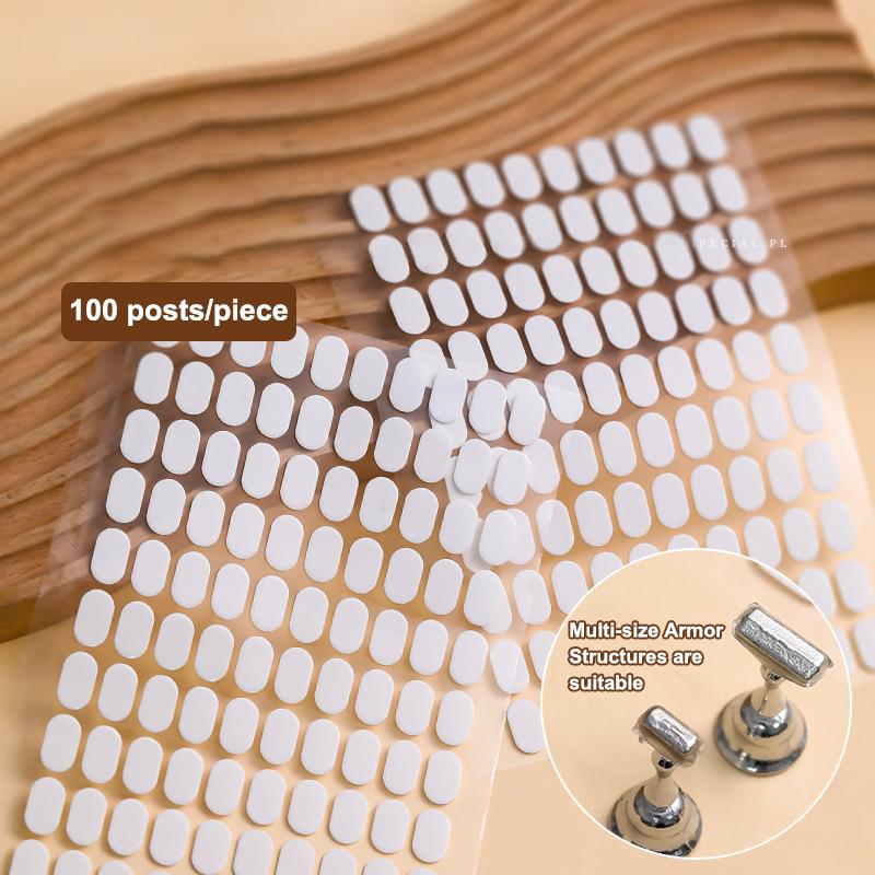 200 Stück/2 Blatt Nagel-Doppelseitiges Klebeband Für Acrylnägel Displayständer Werkzeuge Maniküre Klebestreifen Spurloses Nagel-Display weiß