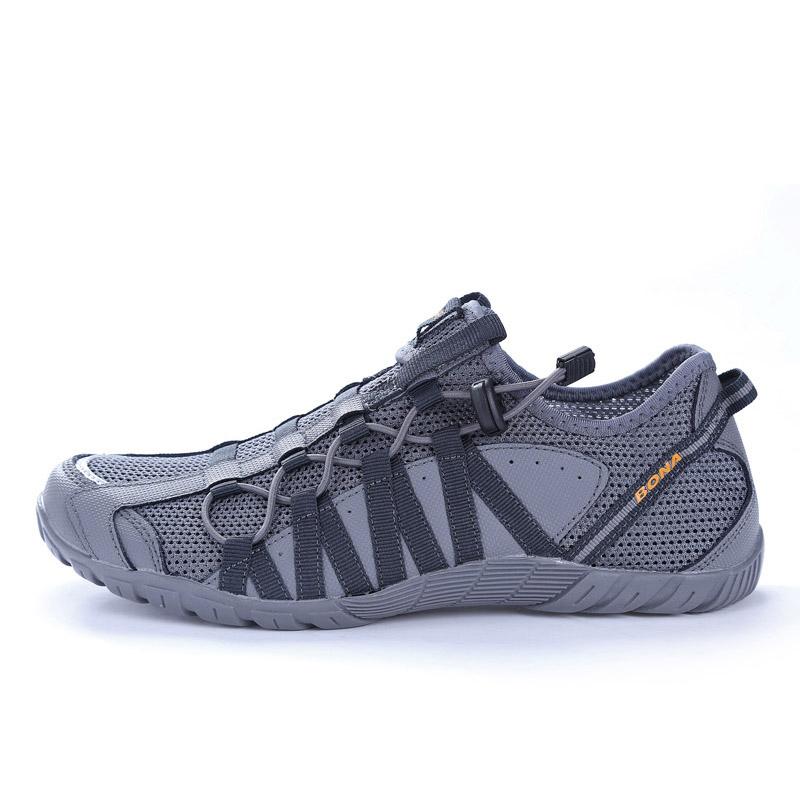 BONA Neue Beliebte Stil Männer Laufschuhe Schnüren Sportschuhe Outdoor Walkng Jogging Turnschuhe Bequeme 47 dunkelgraue