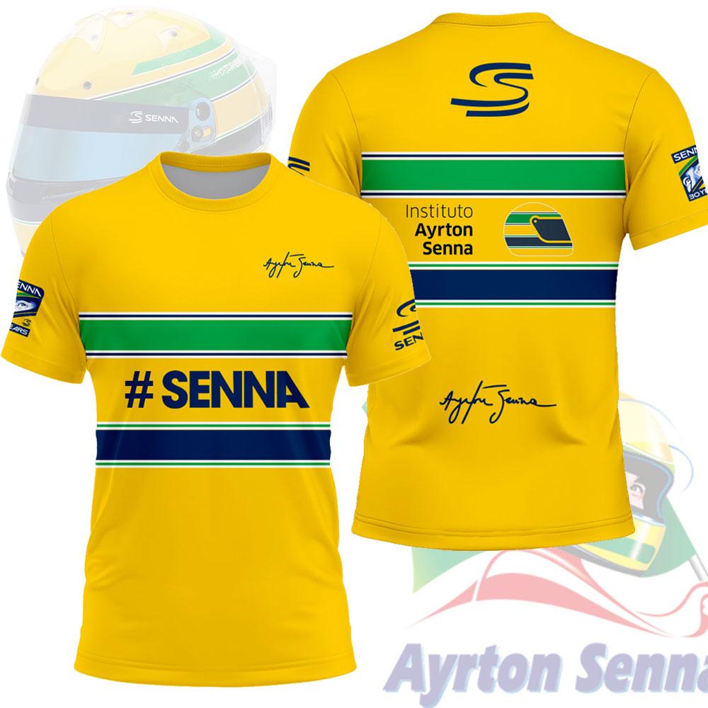 Ayrton Senna 12 Fahrer Enthusiast Motorsport Fans Herren T-Shirt Sommer Kurz Damen T-Shirts 2025 Neue Kinderkleidung Oberteile 5XL white