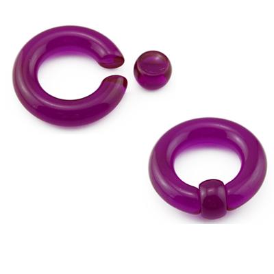 1 Paar Acryl BCR Großer Großer Größe Riesiger Klemmkugelring Ohr Tunnel Plug Expander Gauge Männlicher Nasenring Piercing Körperschmuck 6mm(2g) violett