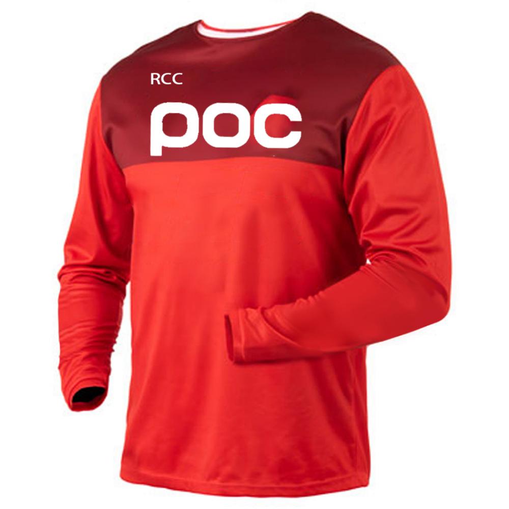 POC Herren Offroad-Radtrikot Downhill Mountainbike DH Shirt MX Motorrad Langarm-T-Shirt L rot/weiß