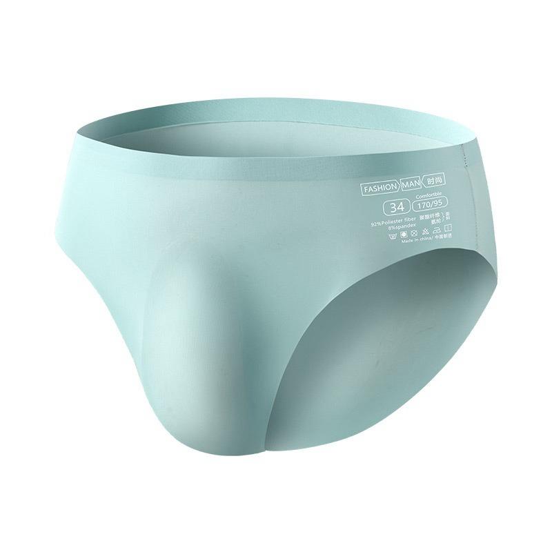 Neue ultradünne Slips Transparent Sexy Schnelltrocknend Trendig Atmungsaktive Unterwäsche Slips Sommer Herren Eis-Seide Nahtlose Slips 3XL grün
