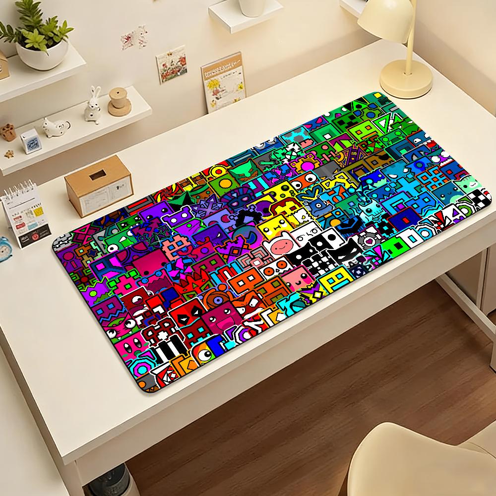 Spiel Geometry Dash Mauspads Computer Laptop Gummi Rutschfest Mouse Mat Mousepad Gamer Dekoration Schreibtischmatte SBD400x800x2mm