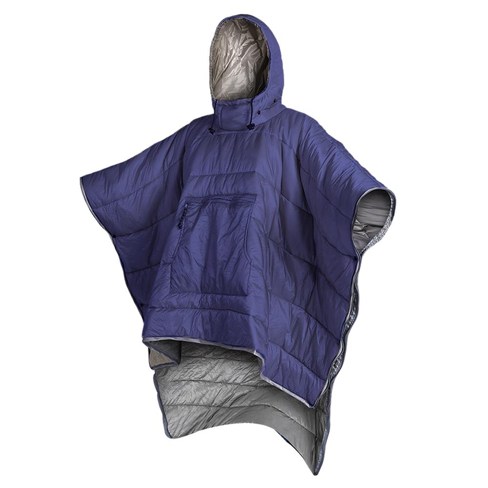 Tragbarer Umhang-Schlafsack für den Außenbereich, tragbarer wärmender Schlafsack, leichter Baumwollschlafsack dunkelblaue