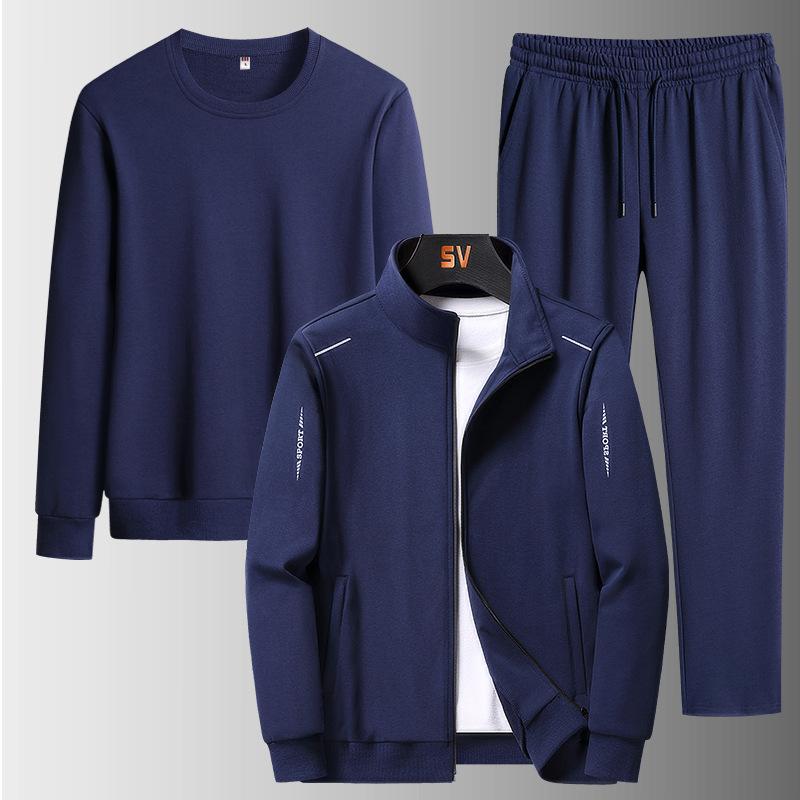 Frühling und Herbst Herren Sportanzug Plus Größe Casual Jacke Anzug Jogginganzug 5XL blau