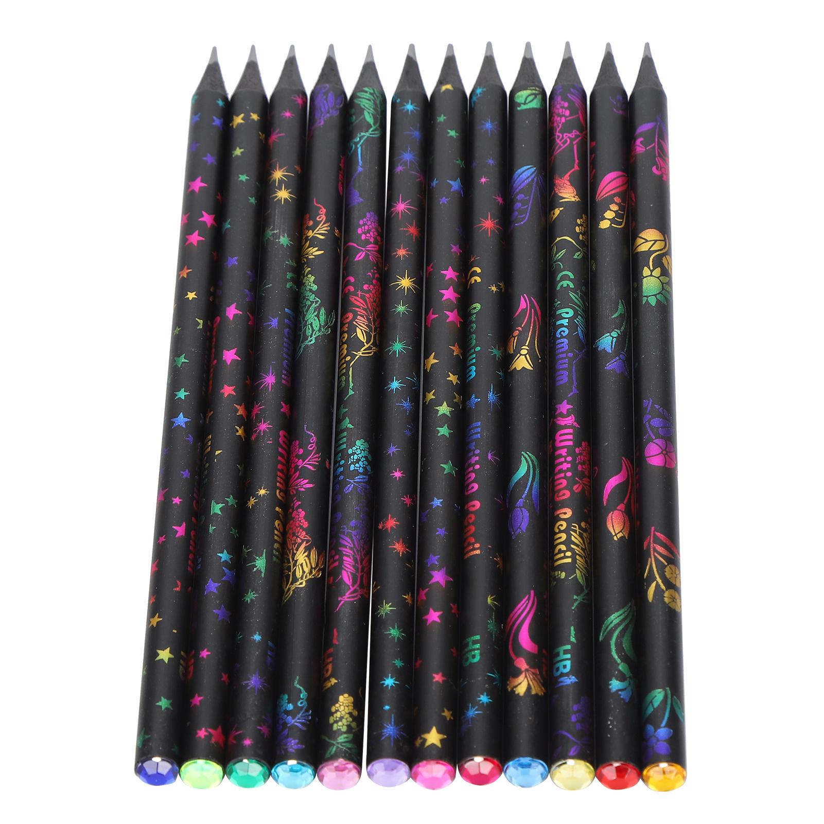 12 stücke Blackwood HB Bleistift Kinder Schreiben Zeichnung Bleistift mit Intarsien Strass
