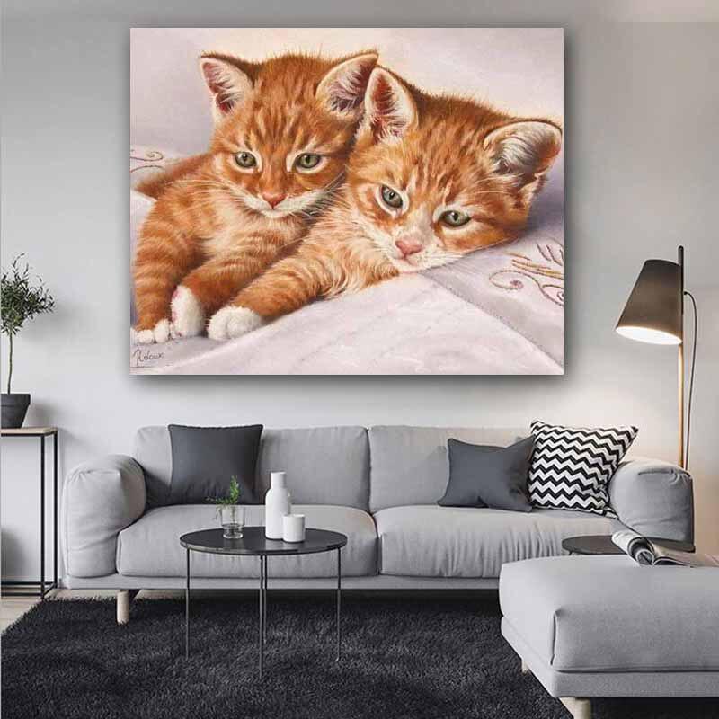 5d Katze Cartoon Diy Diamants Stickerei Tier Mosaik Dekor Broderies Diamant Malerei 20X30