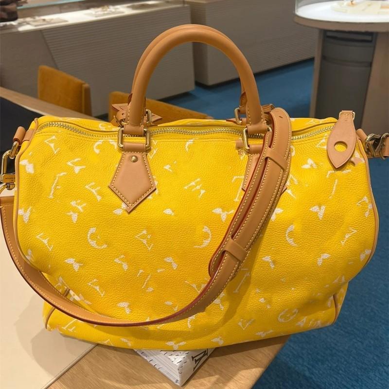 Live-Übertragung Exklusiv Leder Herren Taschen Handtaschen Große Kapazität Limitiert Shashi Schwarz P9 Paare ' Geschäftsreise 30-21-17cm gelb