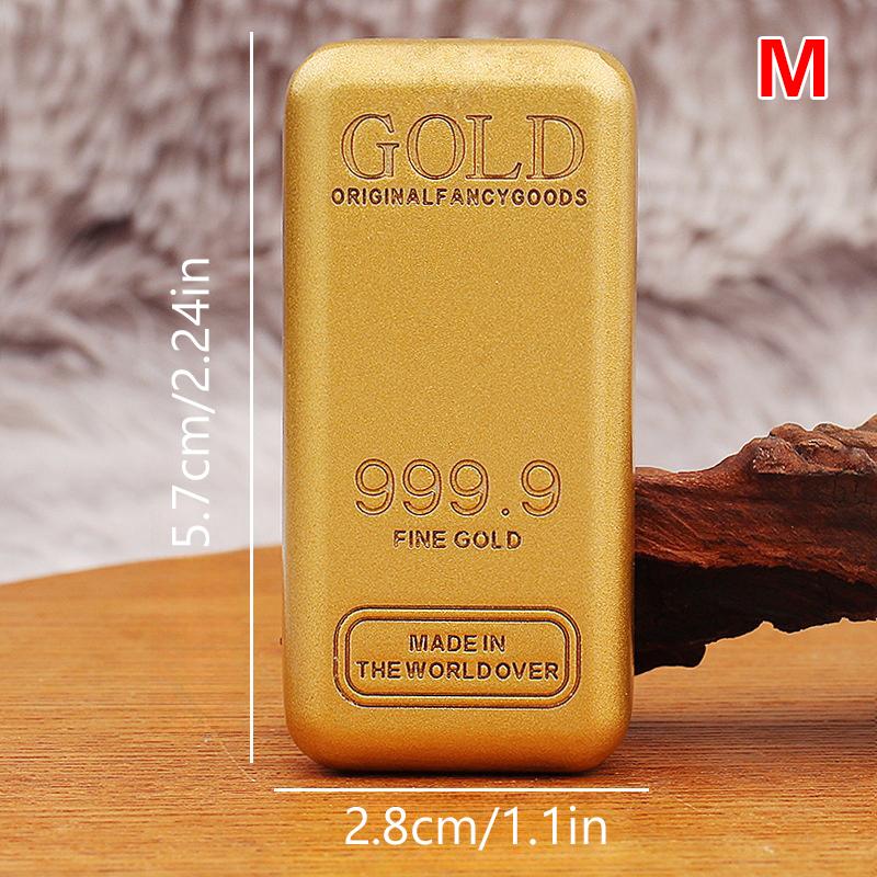 Imitation Goldbarren Messingkern Falscher Goldblock Handwerkssammlung Geschenk Heim Büro Glück Feng Shui Dekorationen Fotografie Requisiten M orange