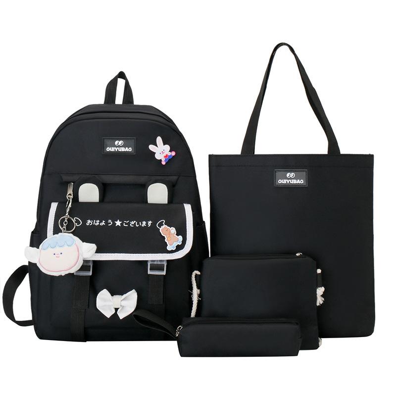 Neuer Schulranzen für Grund- und Sekundarschüler Niedlicher Herrenrucksack Koreanische Version Rucksack für Damen Cartoon-Schulranzen set