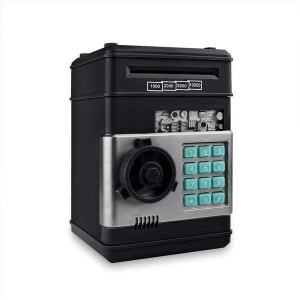 Weihnachtsgeschenk Passwort Spardose Elektronisches Sparschwein Geldautomat Bargeld Münzen Spardose Geldautomat Bank Safe schwarz
