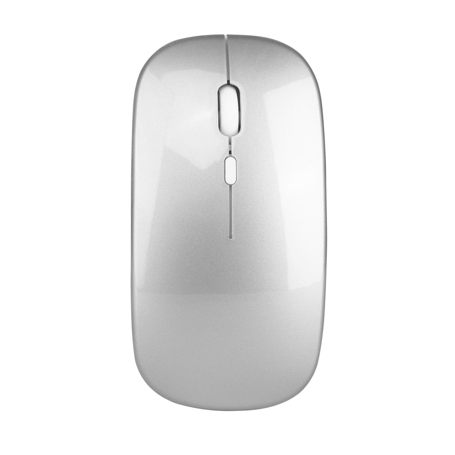Kabellose wiederaufladbare Maus für Laptop-Computer-PC Schlanke Mini-Maus ohne Geräusche, schnurlose 2,4-G-Mäuse für Zuhause/Büro silber