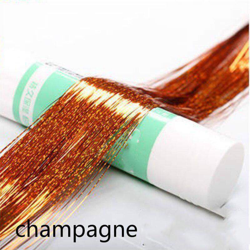 120 Strähnen/Beutel, glitzernd, glänzendes Lametta, Regenbogen-Seiden-Haarverlängerung, blendet Frauen, Hippie, zum Flechten, Kopfschmuck, bunt, lang, 99,1 cm