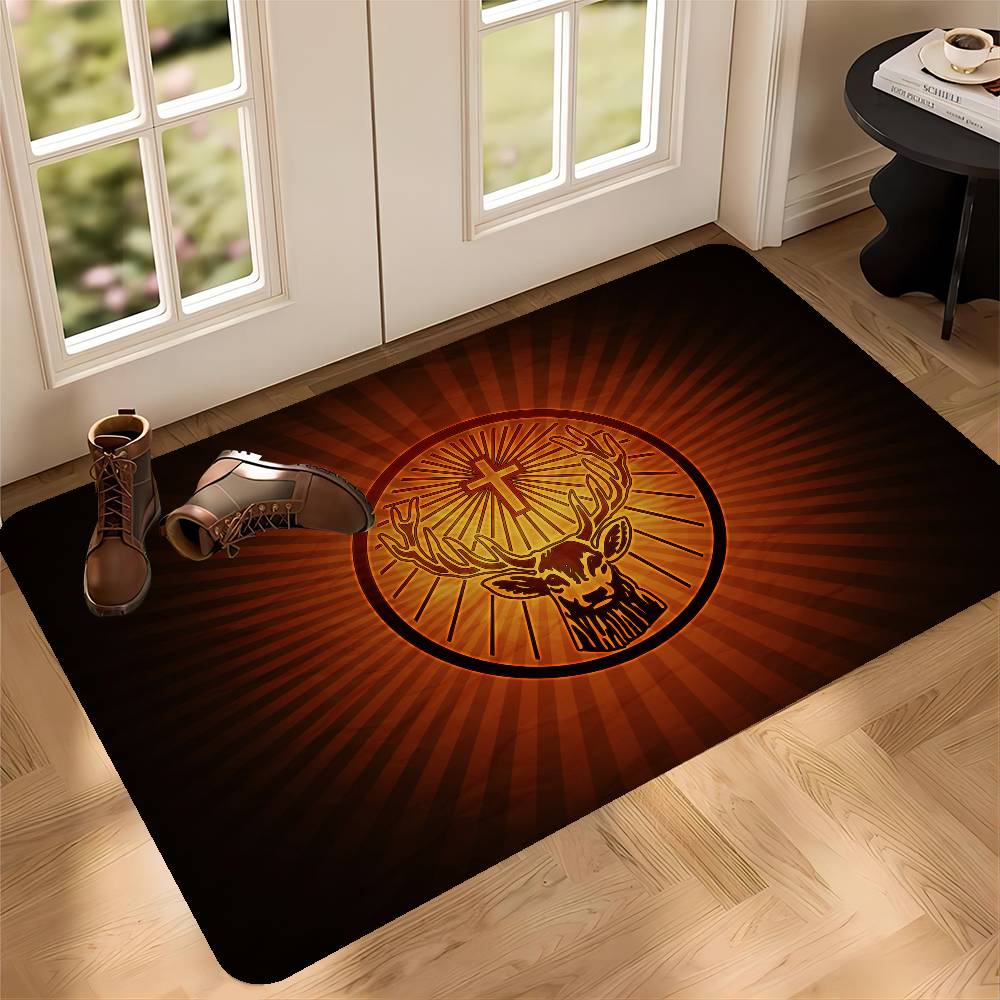 J-Jägermeister Fußmatte Rechteckig Anti-Rutsch Zuhause Weich Badezimmermatte Eingangstür Innen Außen Matte Hotel Dekorationsmatte 80x120cm