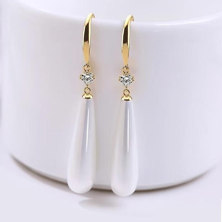 Koreanische Schlichte Lange Perlenohrringe - Vielseitiger Modeschmuck für Damen