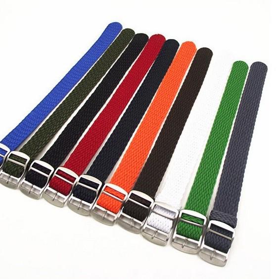 Belen High-End Weiches Gewebtes Nylon Uhrenarmband, Einteiliges 20mm/22mm Perlon für Submariner 22mm Orange