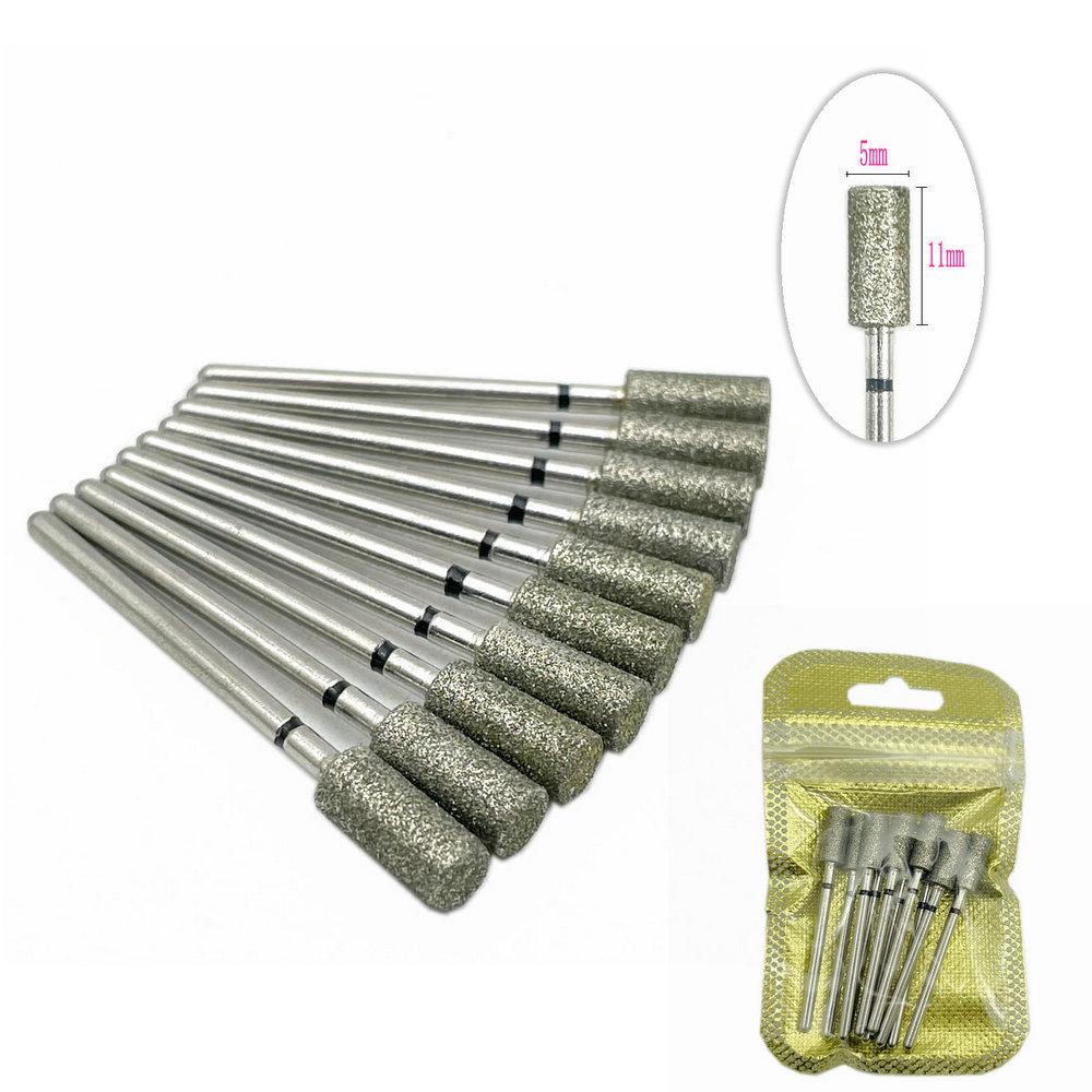 10 teile/paket Nagel Bohrer Polierer Diamant Nagel Bohrer Dreh Bits Für Elektrische Maniküre Maschine Fräser Grat Nail art Werkzeug zubehör SA50