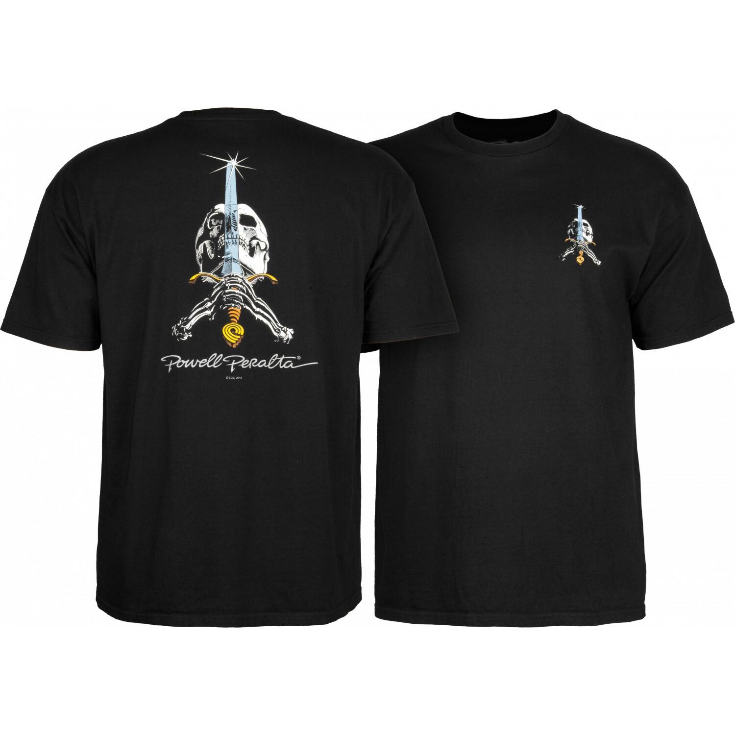 Neues Powell Peralta Skateboard Shirt Totenkopf & Schwert Schwarz L black