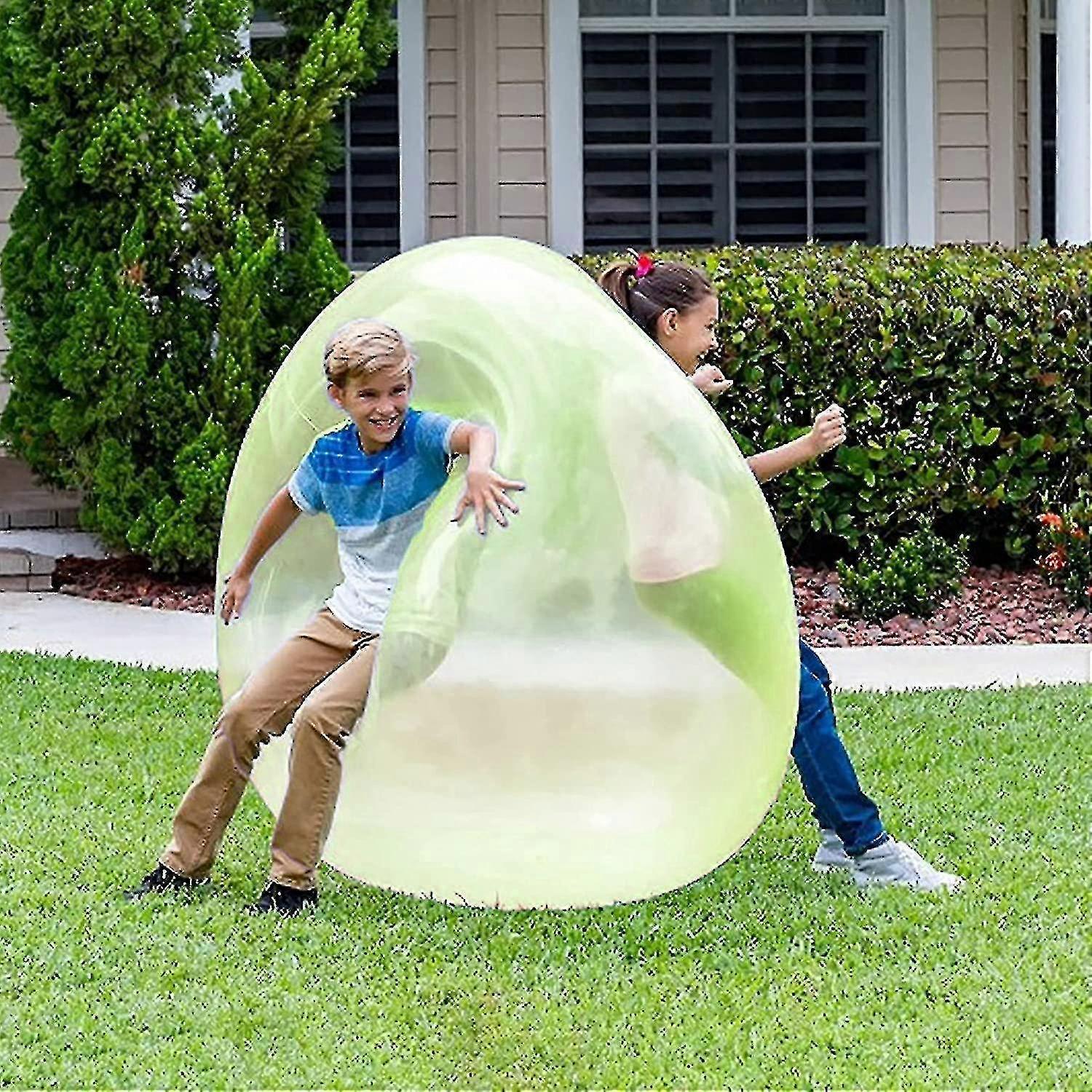 2 Stück Riesen aufblasbarer Ball Wasser Strand Gummi Ball Gelee Ball Kinder Blasen Ball Spielzeug Strand Gummi Ball - DD Can blow 120cm grün