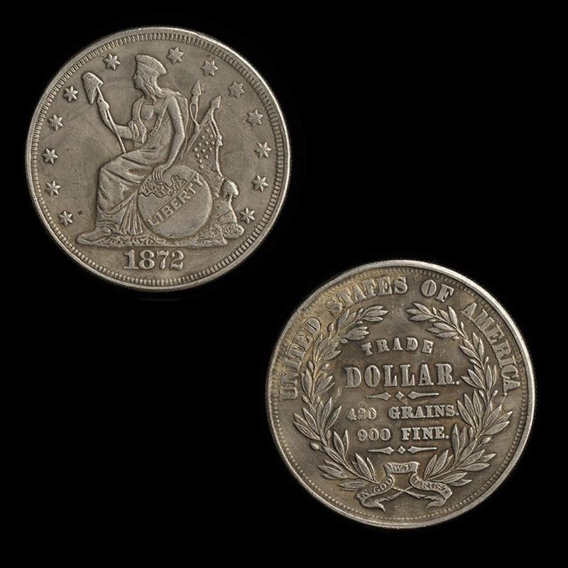 1872 American Trade Silberdollar Retro-Münzen Silbermünzen Sammlung Gedenkmünzen ADM