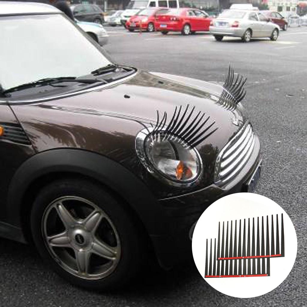 Scheinwerfer Wimpernaufkleber Auto Wimpern Auto Falsche Wimpern Autoaufkleber schwarz