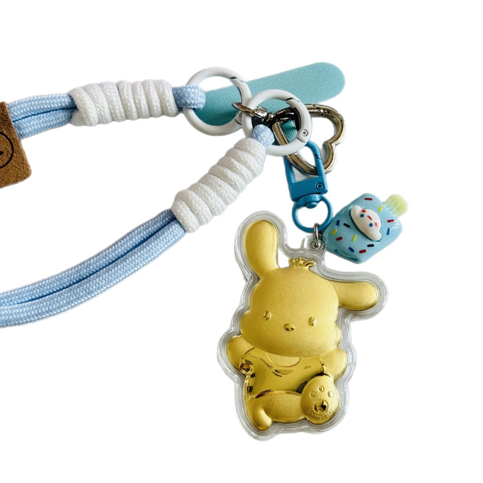 999 Reines Gold Kuromi My Melody Cinnamoroll Pochacco Schlüsselanhänger Geschenk für Autofahrer Keychain