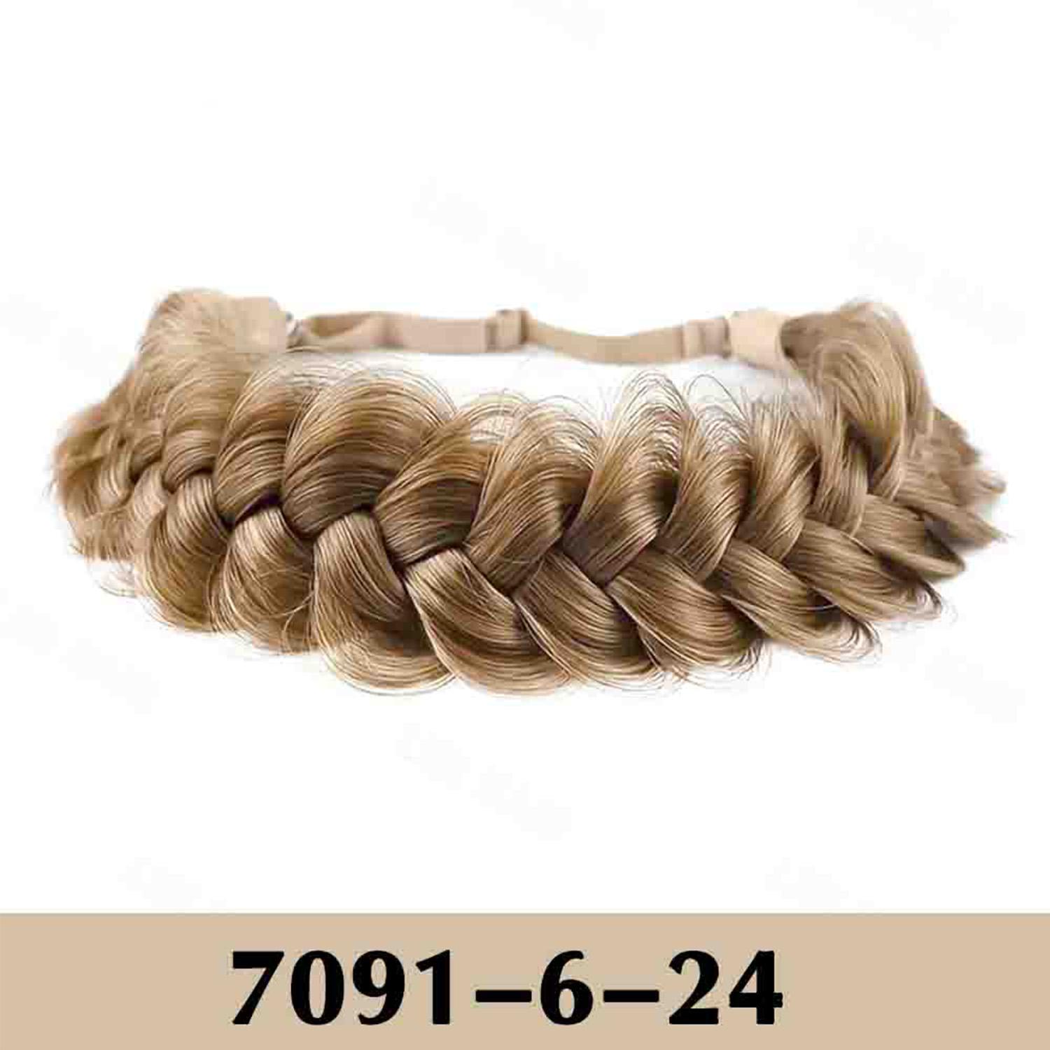 Verstellbares Zopf-Stirnband von NICESY, Fischgräten-Zopf-Stirnband, synthetisches Haar-Accessoire, elegant, für den täglichen Gebrauch, Haar-Accessoires, Haarreifen 22cm