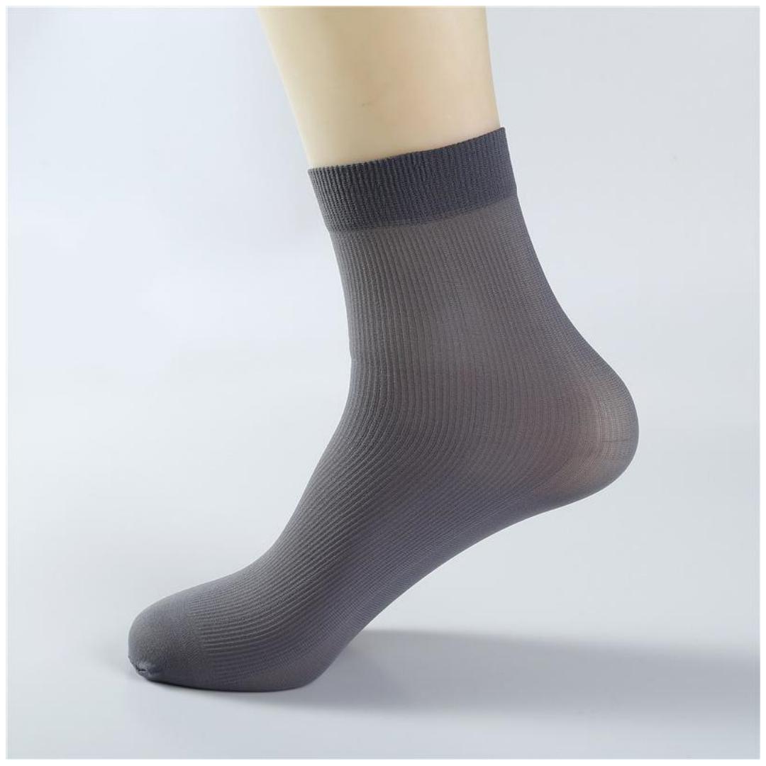 10/20 Paar atmungsaktive Socken für Herren, Sommer, ultradünne Streifen, Eisseide, kühle Socken, antibakterielle Business-Männer-Socken aus Bambusfaser 20pairs dunkelgrau