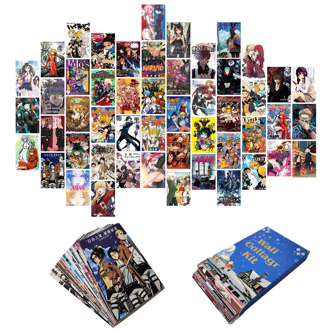 50 Stück Anime Manga Panel Ästhetik für Wand Collage Kit Bunte DIY Kunst Dekor Wohnzimmer Schlafzimmer Dekoration