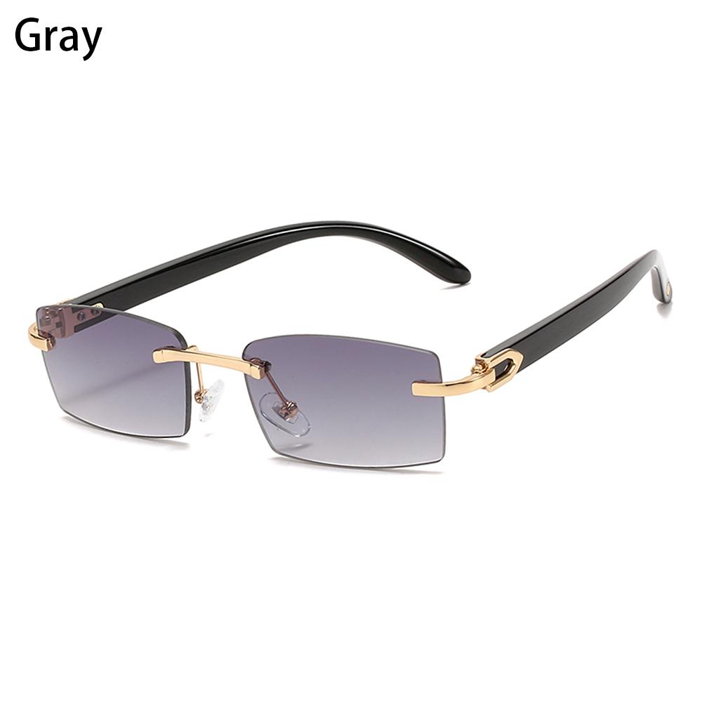 UV400 Brillen Fahren Sonnenbrillen Randlose Rechteckige Sonnenbrillen Mode-Tönungen Punk-Sonnenbrillen Gray