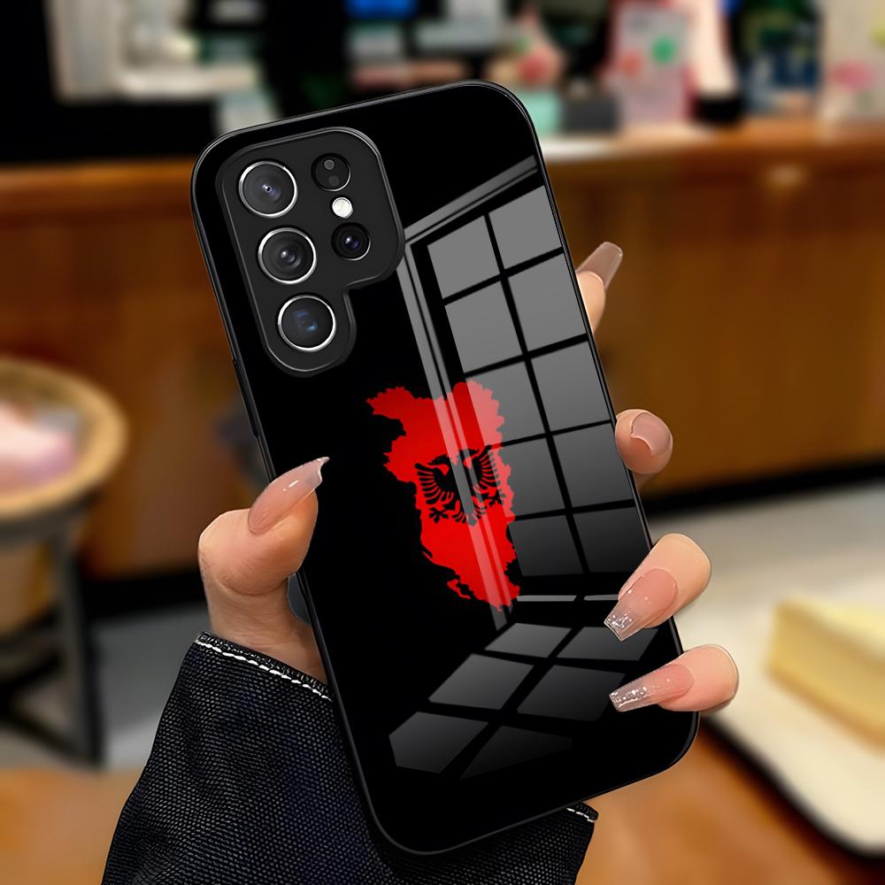 Albanien Flagge Handyhülle Für Samsung S26 S25 Plus S20 S20 Plus S22 Ultra S23 FE S21 Plus S21 Ultra Glas Hülle Samsung S20 Ultra