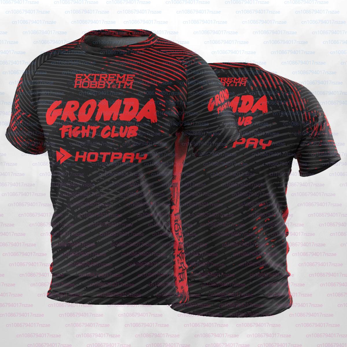 GROMDA Battle Boxing Game Team Trikot Herren MMA Play Fighting Kurzarm T-Shirts Fans Sommer 3D Druck Atmungsaktiv Sportbekleidung S black