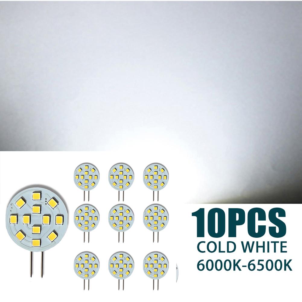 10er Pack G4 LED-Lampen AC/DC 12V 2W SMD2835 Superhell für Einbau-Puckleuchte Schrank Wohnmobil Innenbeleuchtung kühle weiße