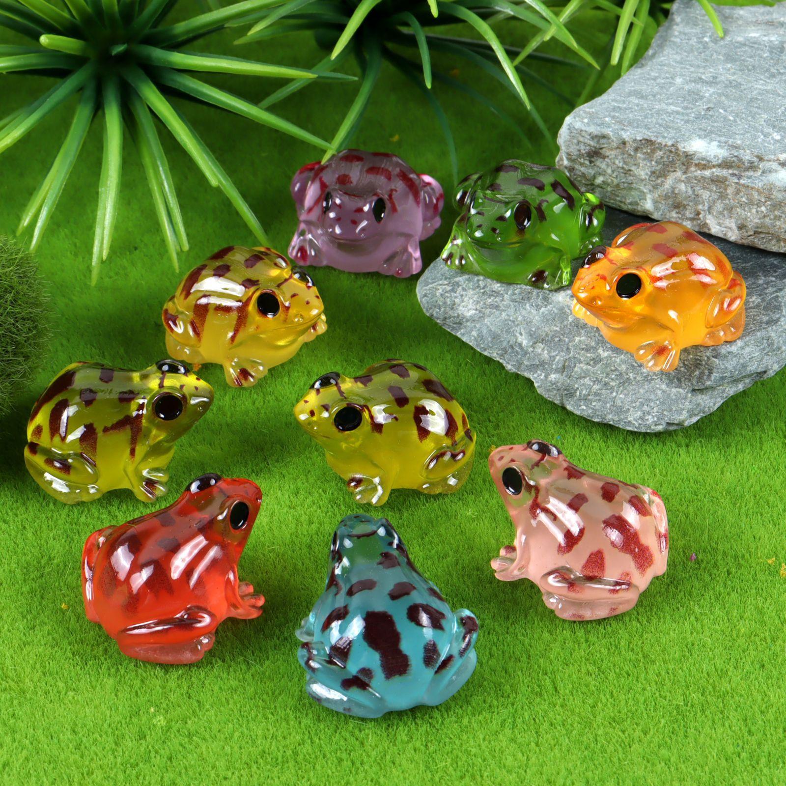 5 Stück/10 Stück Mini-Frösche leuchten im Dunkeln Feengarten Töpfe Miniatur-Dekoration Leuchtender Frosch Vivarium DIY Zubehör
