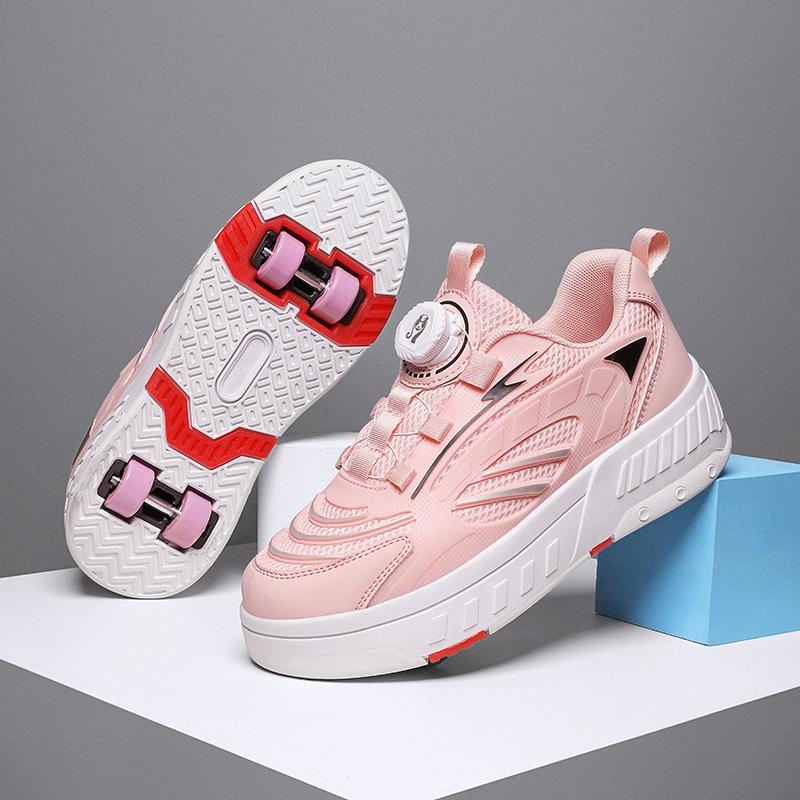 Neue Kinder Laufschuhe Rollschuhe Jungen Vierrad Laufschuhe Schüler Verformbare Rollschuhe Mädchen Radschuhe 38