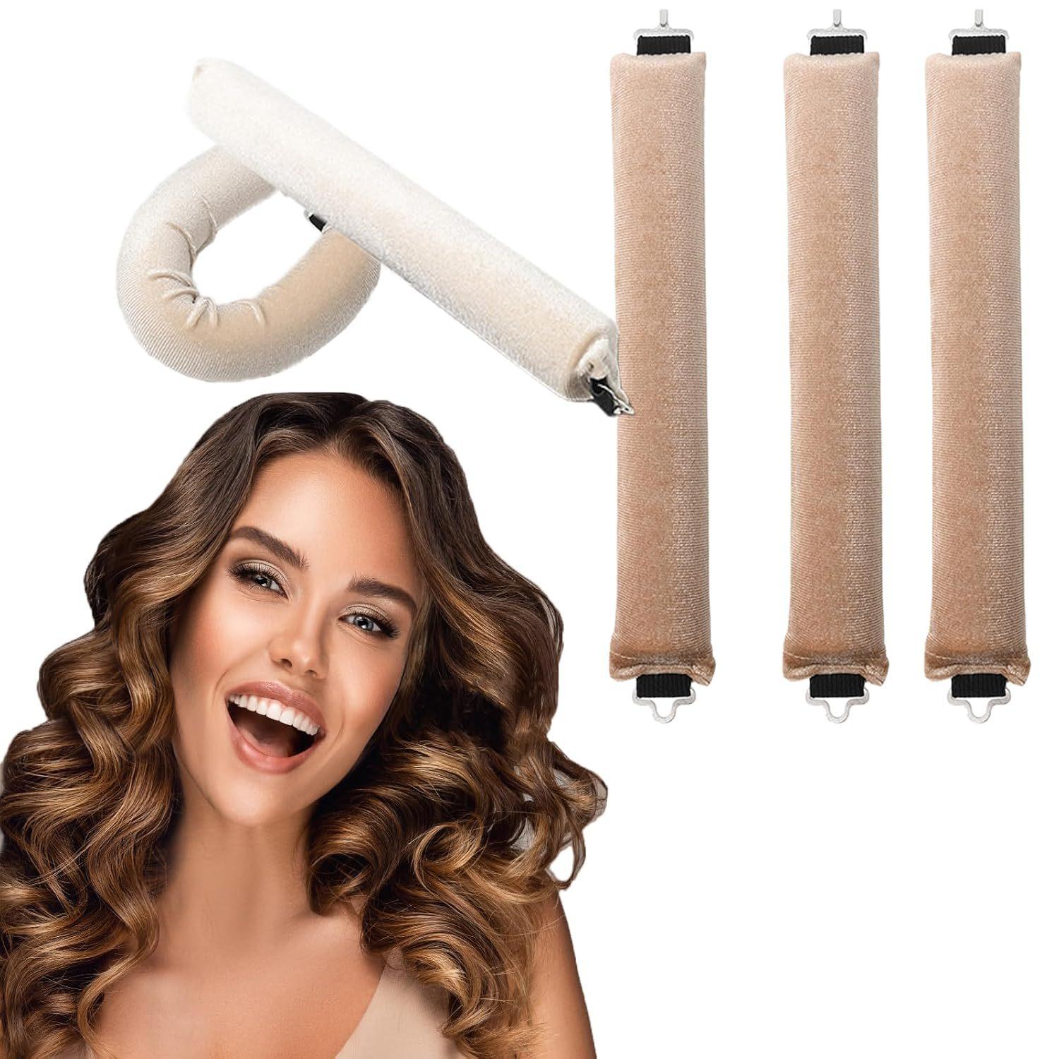 4/3/1 STÜCKE Haar-accessoires Heatless Curls Schönheit Frauen Lockenprodukte Lockenwickler Gummi Curling Schlaf Friseur Werkzeuge Haarschaumwickler 4PCS khaki