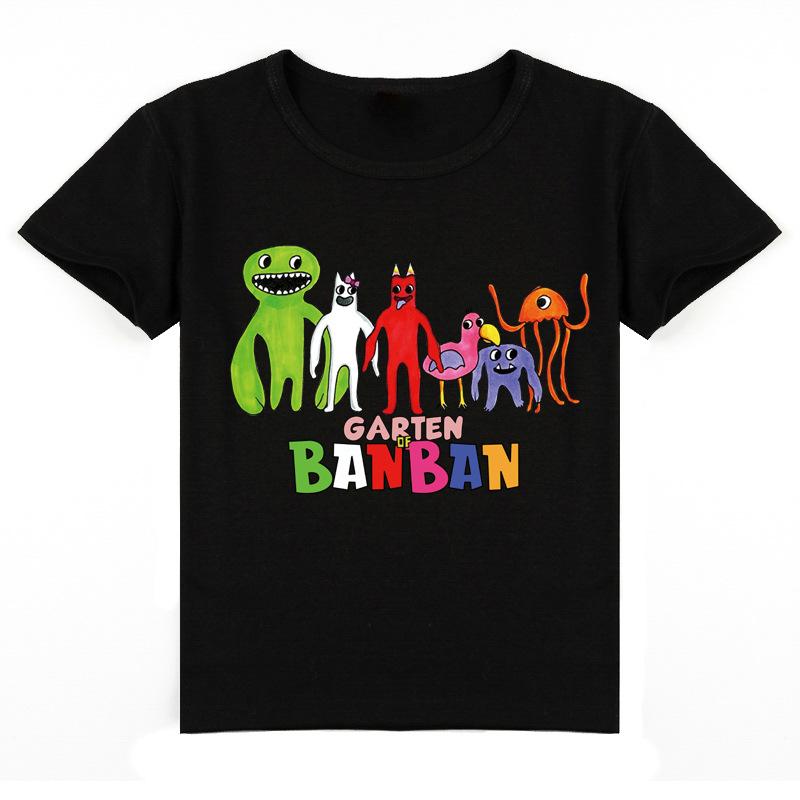Garden of Banban T-Shirt Sommer Baumwolle Kleidung Kleinkind Baby Jungen Mädchen Casual Tops Niedlich Bedruckt Kinder Kurzarm T-Shirts Kinderkleidung 130cm schwarz
