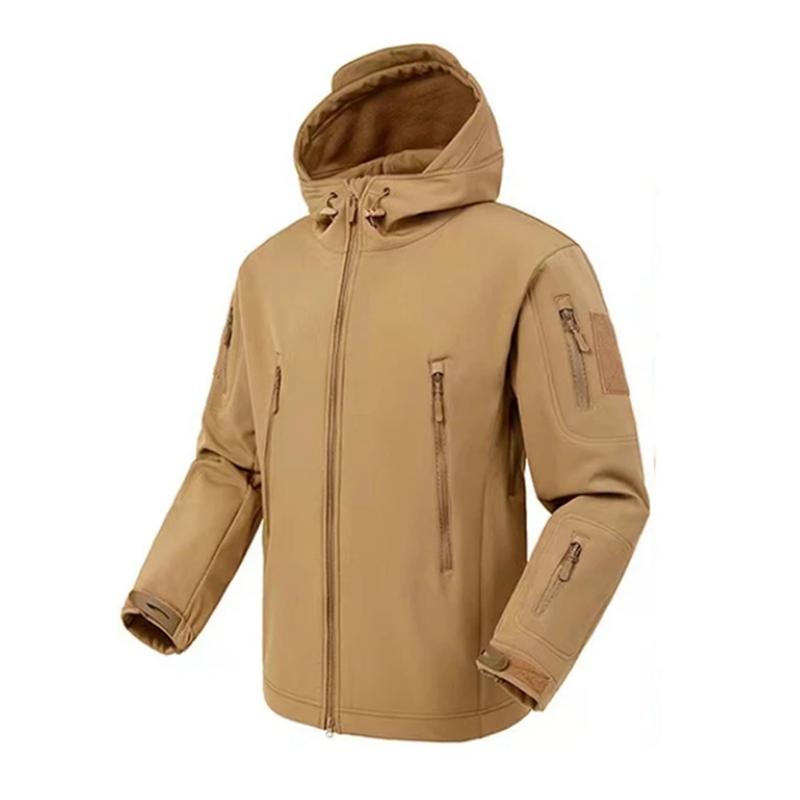 Herren Winter Softshell Taktische Wasserdichte Jacken Männlichen Kapuze Mantel Kampf Angeln Wandern Camping Klettern Skifahren Hosen Hosen S khaki