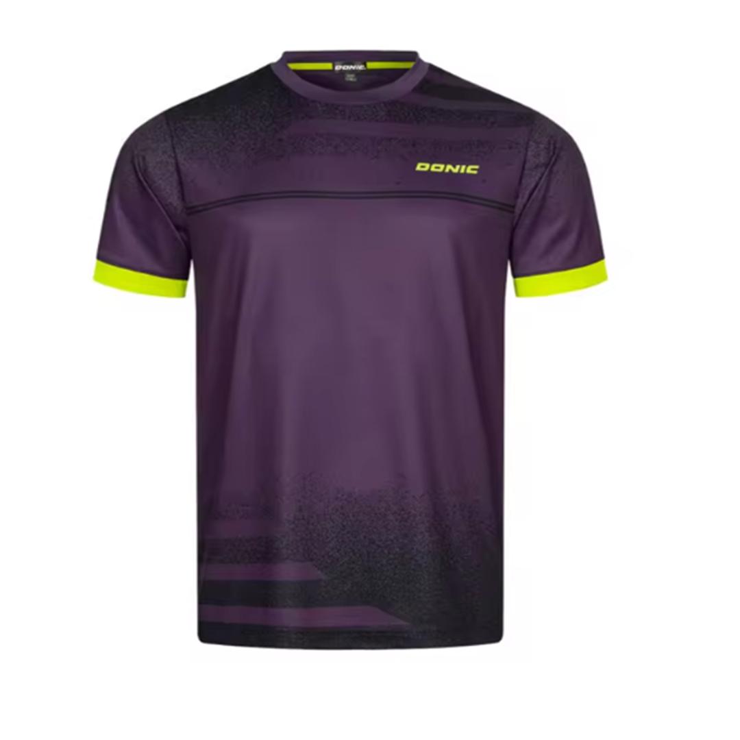 Herren Tischtennis T-Shirt Unterströmungsmuster Herren Sommer atmungsaktiv Badminton T-Shirt Tischtennis Kurzarm Schnelltrocknendes Top S