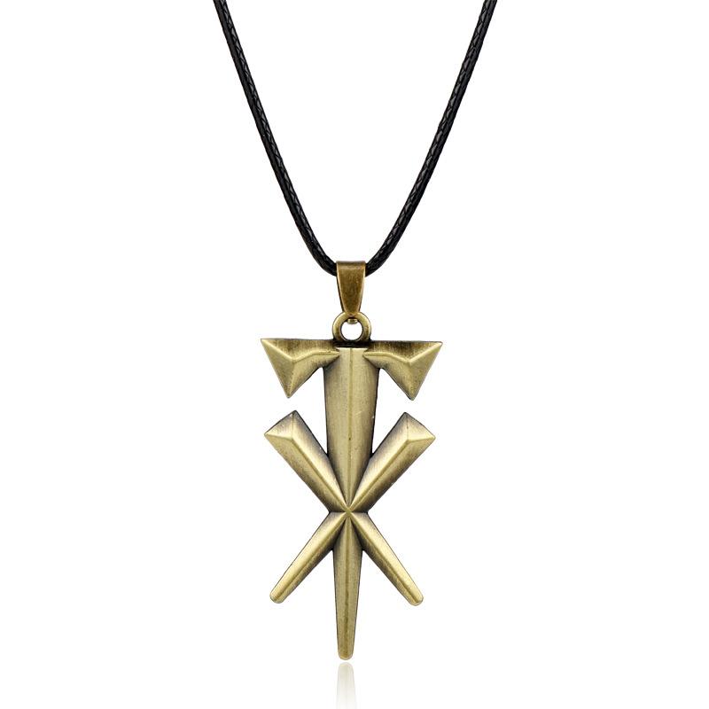 Modeschmuck Geometrische Kreuz Undertaker Anhänger Halskette Lederband Halskette