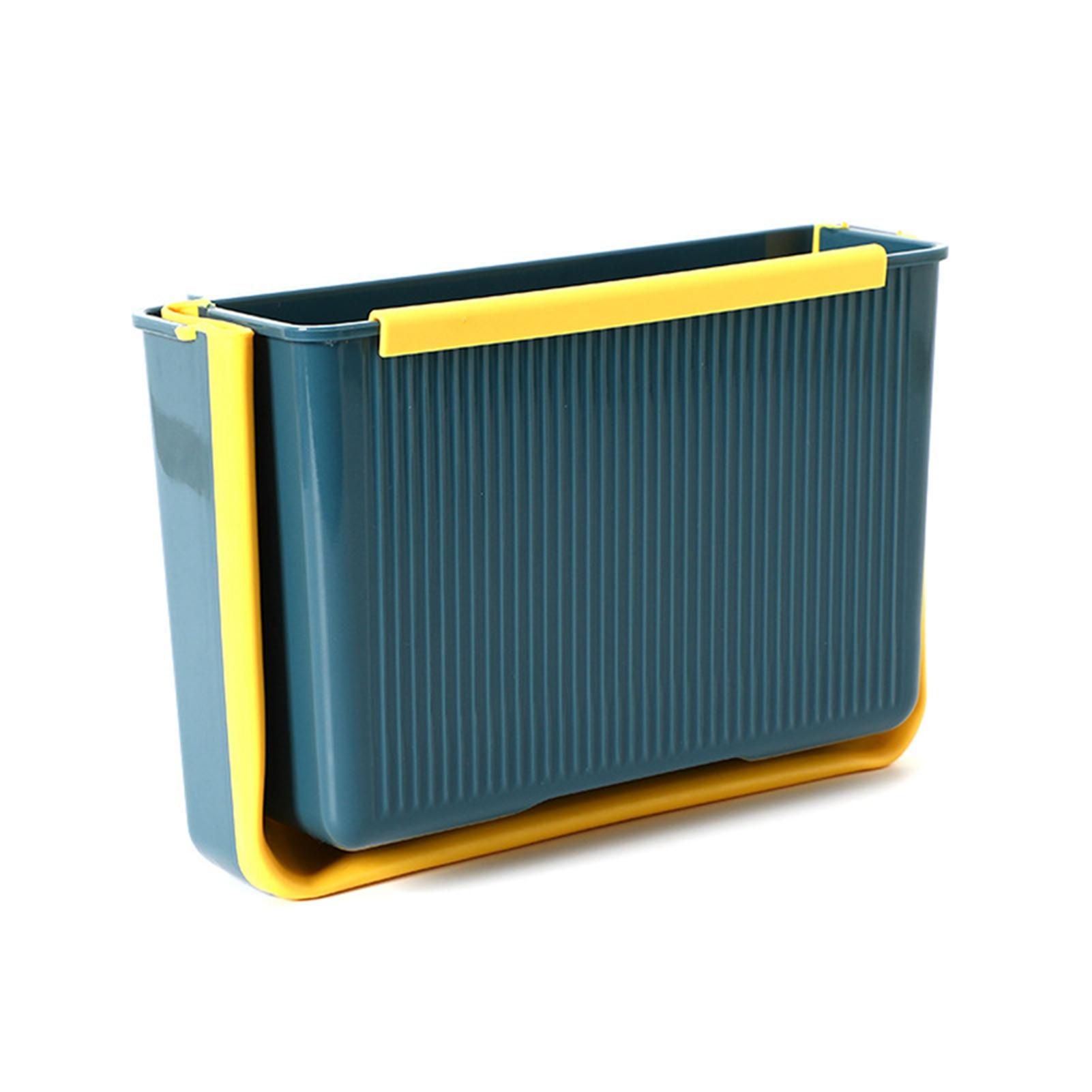 Wandmontierter faltbarer Mülleimer Starke Tragfähigkeit Großes Fassungsvermögen Küchenhänge-Mülleimer für blau