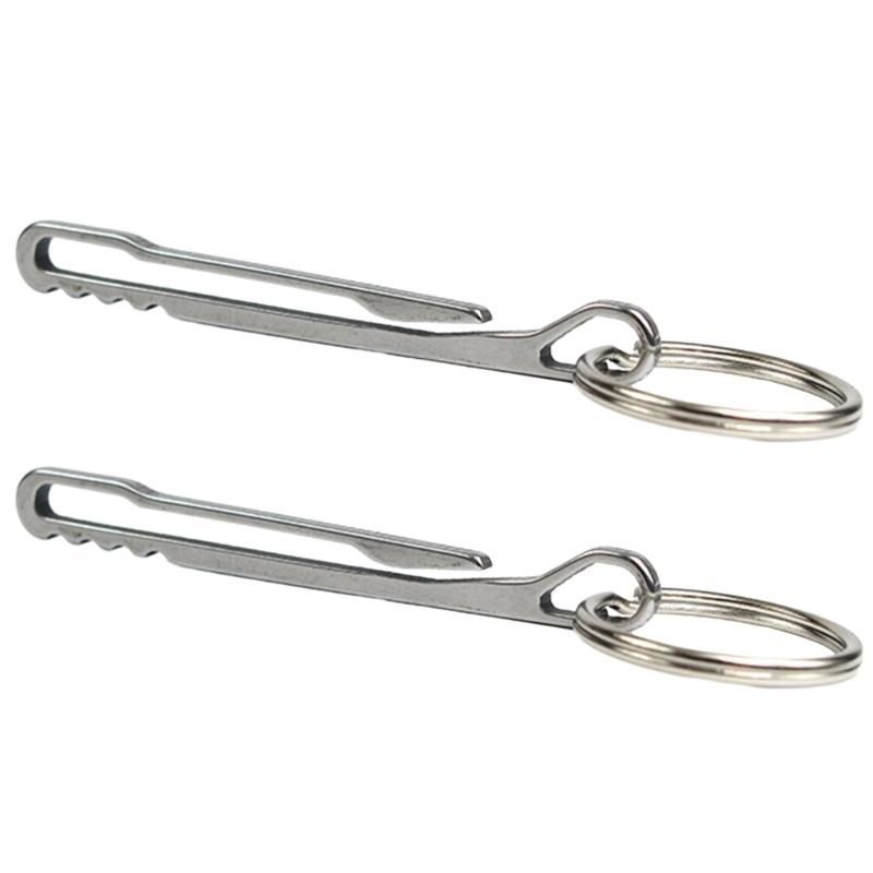 2 Stück Schlüsselanhänger Taschenclip Schlüsselanhänger Verschlüsse Karabiner Edelstahl Aufhängeschnalle Schlüsselanhänger Halter Campingzubehör 1