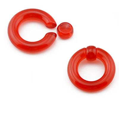 1 Paar Acryl BCR Großer Großer Größe Riesiger Klemmkugelring Ohr Tunnel Plug Expander Gauge Männlicher Nasenring Piercing Körperschmuck 6mm(2g) rot