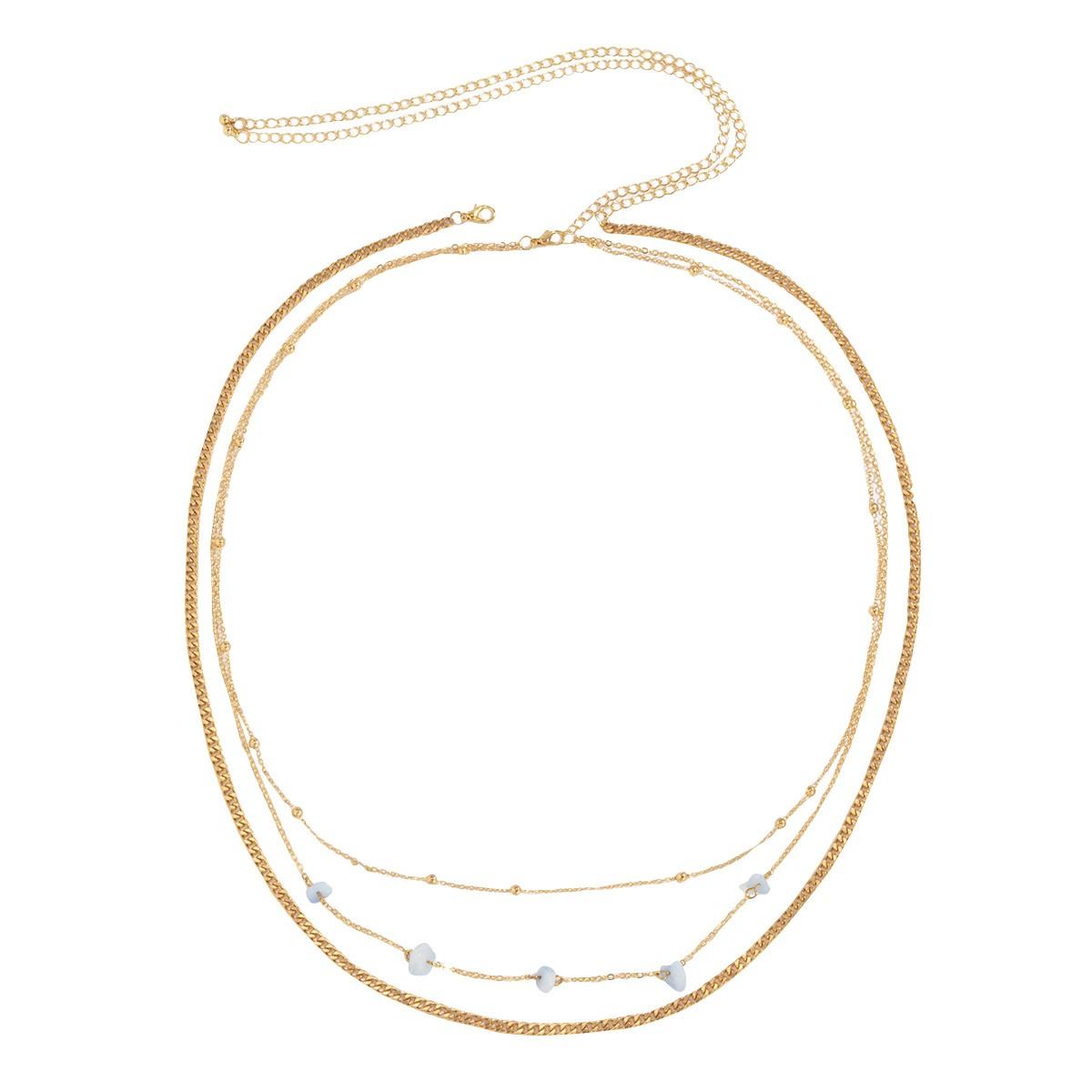 Kristall Taille Kette Set Sommer Schmuck Taille Perlen Set Nabel Kette Bikini Schmuck One Size gold