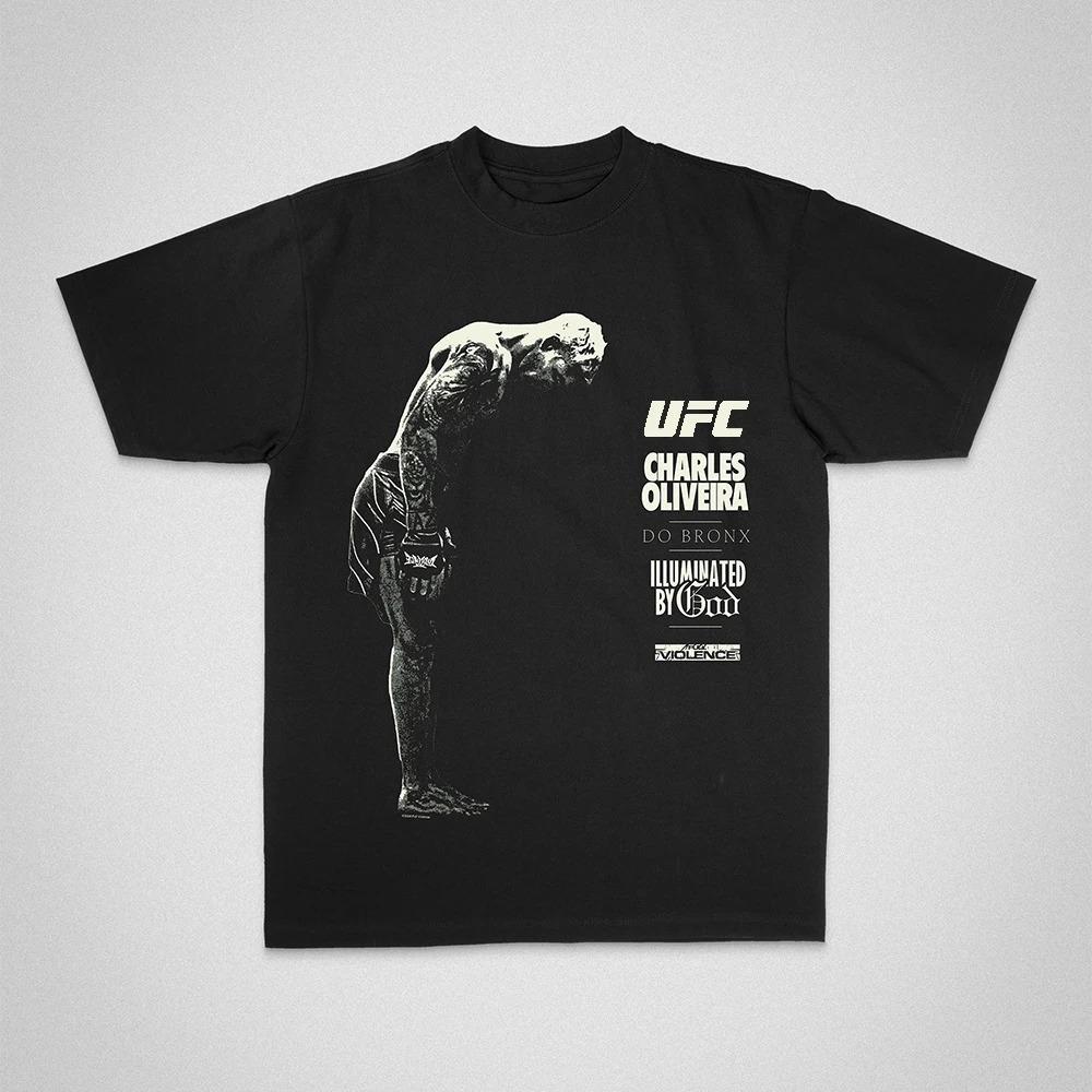 Khabib Nurmagomedov Der Adler UFC Zweiseitiges Übergroßes T-Shirt, Unbesiegter Champion Grafik-T-Shirt, Unisex Freizeit-Oberteil S schwarz